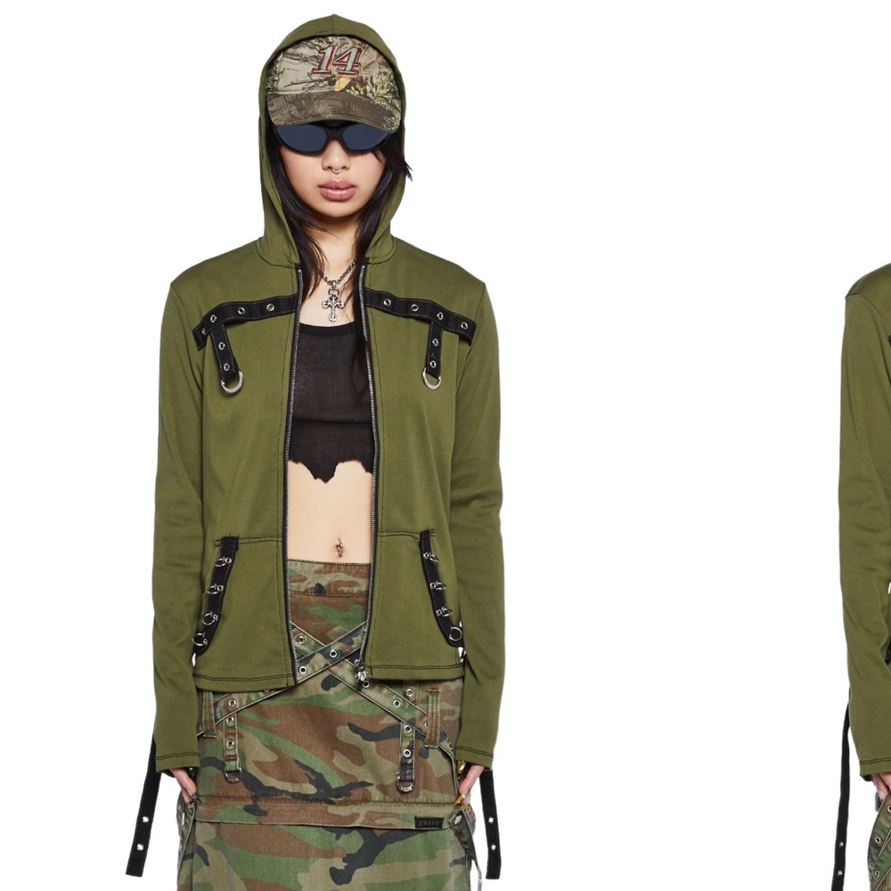 Tripp NYC Strappy Zip-Up Hoodie